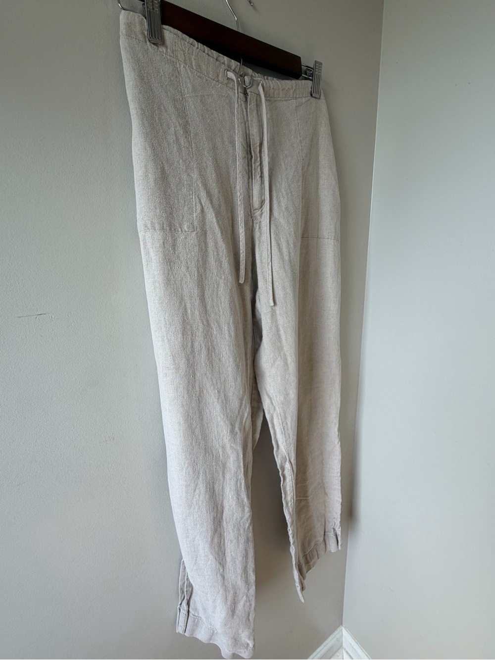 GAP Factory| 100% Linen Pull-On Pants | Size 16 | Oatmeal Beige | Relaxed Fit - Picture 3 of 5